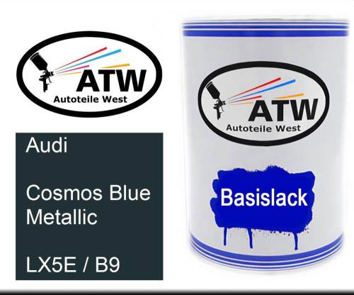 Audi, Cosmos Blue Metallic, LX5E / B9: 500ml Lackdose, von ATW Autoteile West.